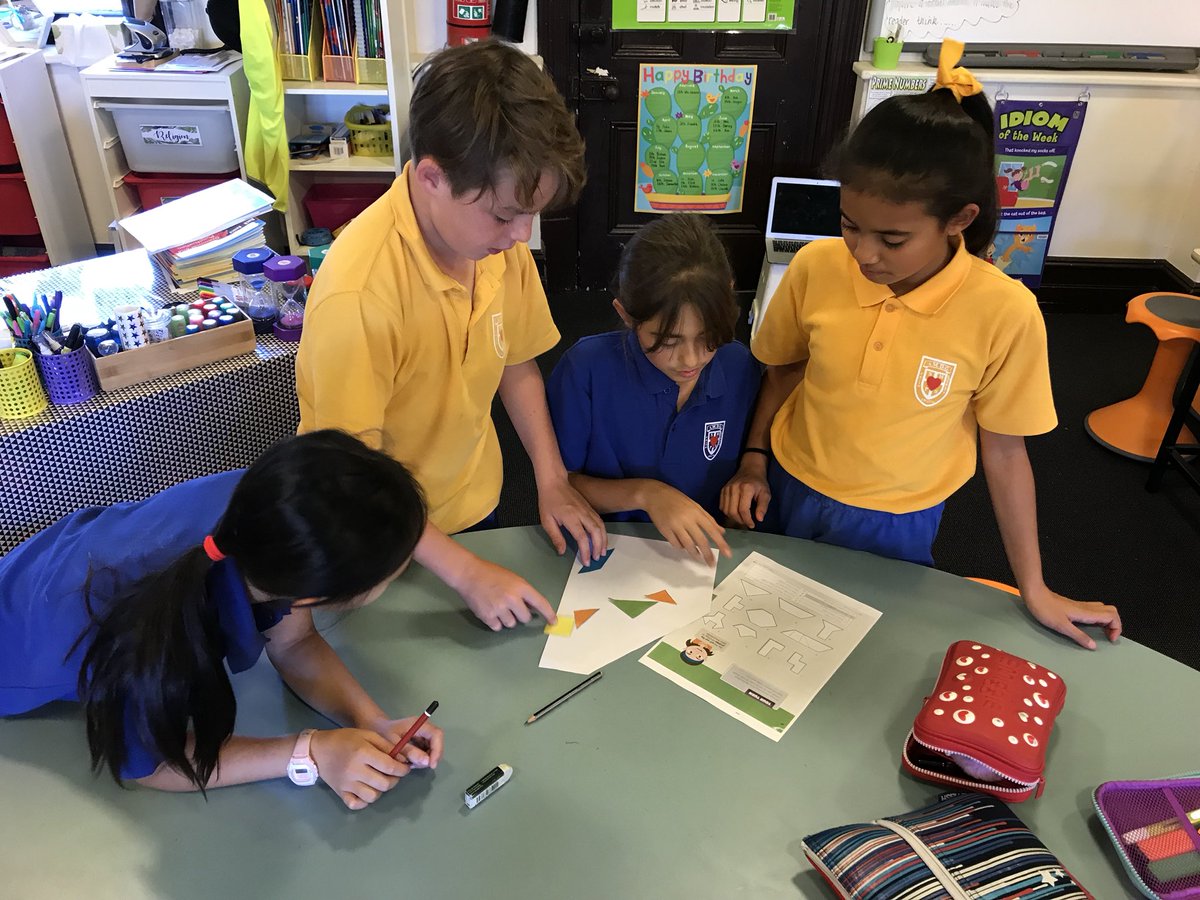 Mrs_Saraceni's tweet photo. Problem Solving Strategies... Act out the problem. Arranging tangram pieces to create shapes 🔺🔶🔵🛑 #iMaths @FireflyEdu #shpshighgate #LearningWithMrsSaraceni https://t.co/5ylEEMQf7v