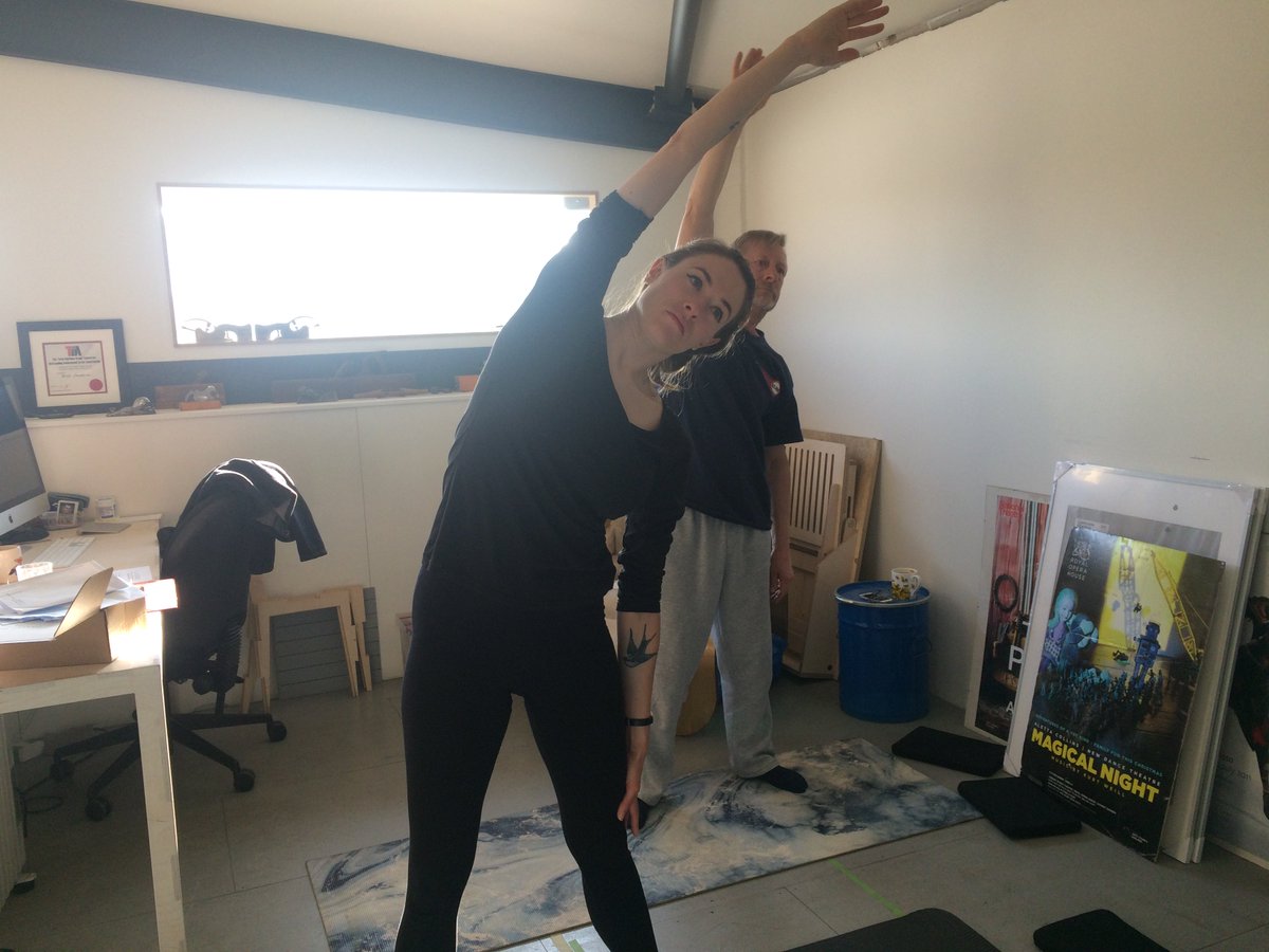Beciflowmotion's tweet photo. Up and at it early this morning at @fslLondon - such a feel good start to the day! The Directors at Factory Settings recognise how important #wellbeing is and fund this weekly class for all their staff both full and part-time #valuestaff #injuryprevention #pilatesatwork https://t.co/Evh3LhoWbu