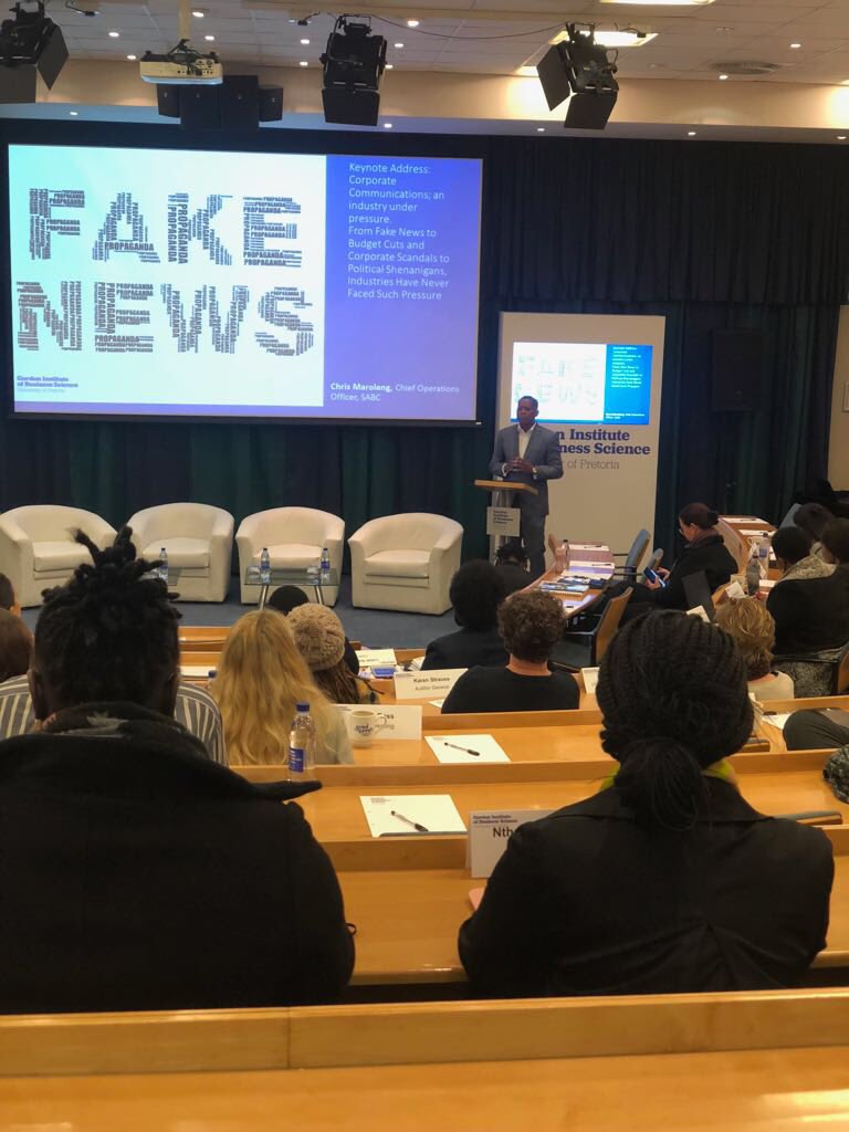 ChrisMaroleng's tweet photo. I enjoyed sharing my views on reputation management at the Gibs High Impact Communications and Reputation Management conference today. @SABCNewsOnline https://t.co/jkjrx2En2Z