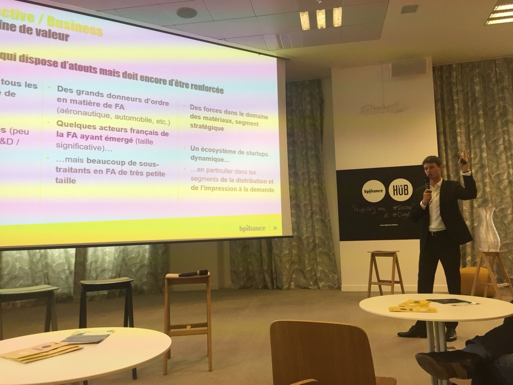 Bpifrance's tweet photo. « En France on a des compétences et des acteurs positionnés à tous les niveaux de la chaîne de valeur de la fabrication additive , mais on constate une dispersion des forces » Mutualisez vos forces ! 💪 #impression3D #ImpressionAdditive https://t.co/h1JGA7X05D
