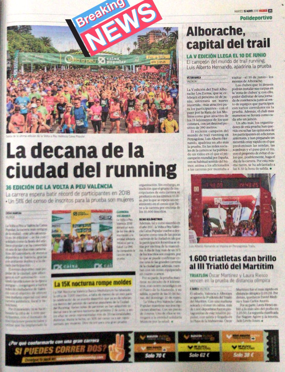 trailalborache's tweet photo. 🦊 Hoy salimos en el @marca 😃

#TrailAlborache #LosZorros https://t.co/7nr2kKGFhv