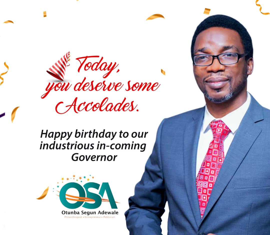 OSAprapra's tweet photo. Happy birthday to ADP Ekiti Guber Candidate and the CEO of AEROLAND Group , Otunba Adewale Segun.

A man who is a source of blessing and inspiration to countless number of people. 
#Ekiti #Ekiti2018 #HBDOSA #VoteOSA #SegunAdewale https://t.co/aJmcSDo7FQ