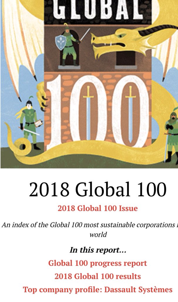 3dsAerospace's tweet photo. .@Dassault3DS ranked #1 most sustainable company in 2018 https://t.co/eeLF13iagT