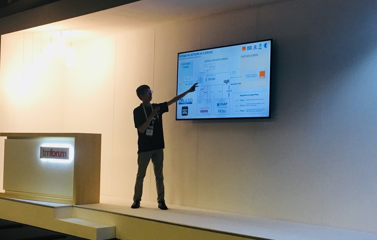 TelflowPlatform's tweet photo. You've missed Frank's #catalyst presentation, don't worry please come at our booth level 3 and watch the #demo and #APIs in action! Automating Network As A Service #catalyst is showing the complete end-to-end journey through the #ODA.  #TMFDigital #APIs https://t.co/6AlbsziqLU