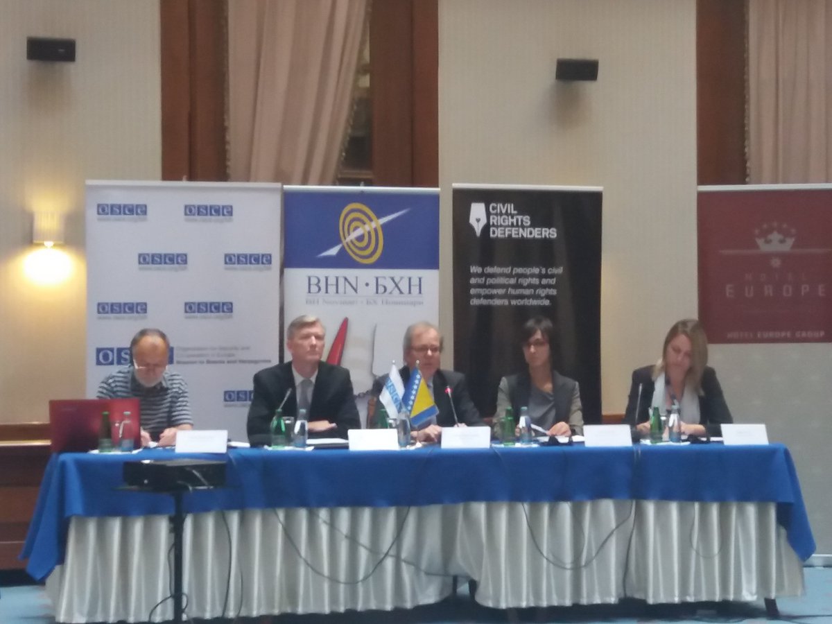 OSCEBiH's tweet photo. A two-day conference on female journalists in #media in #BiH organized by @bhnovinari and supported by @OSCEBiH and @crdefenders kicks of in #Sarajevo
#safejournalists https://t.co/kMBSxXNVnb