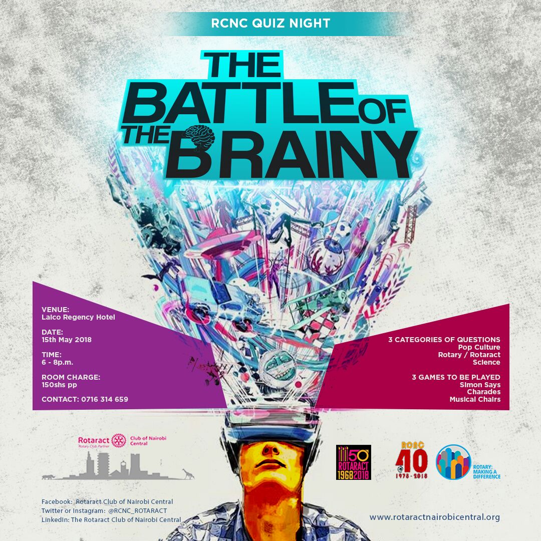 J_Harsam's tweet photo. Join @RCNC_ROTARACT this evening for a fun annual #QuizNight at @Laicoregency 6-8pm. Carry your thinking hats! 😎 https://t.co/uFEue1kLzc