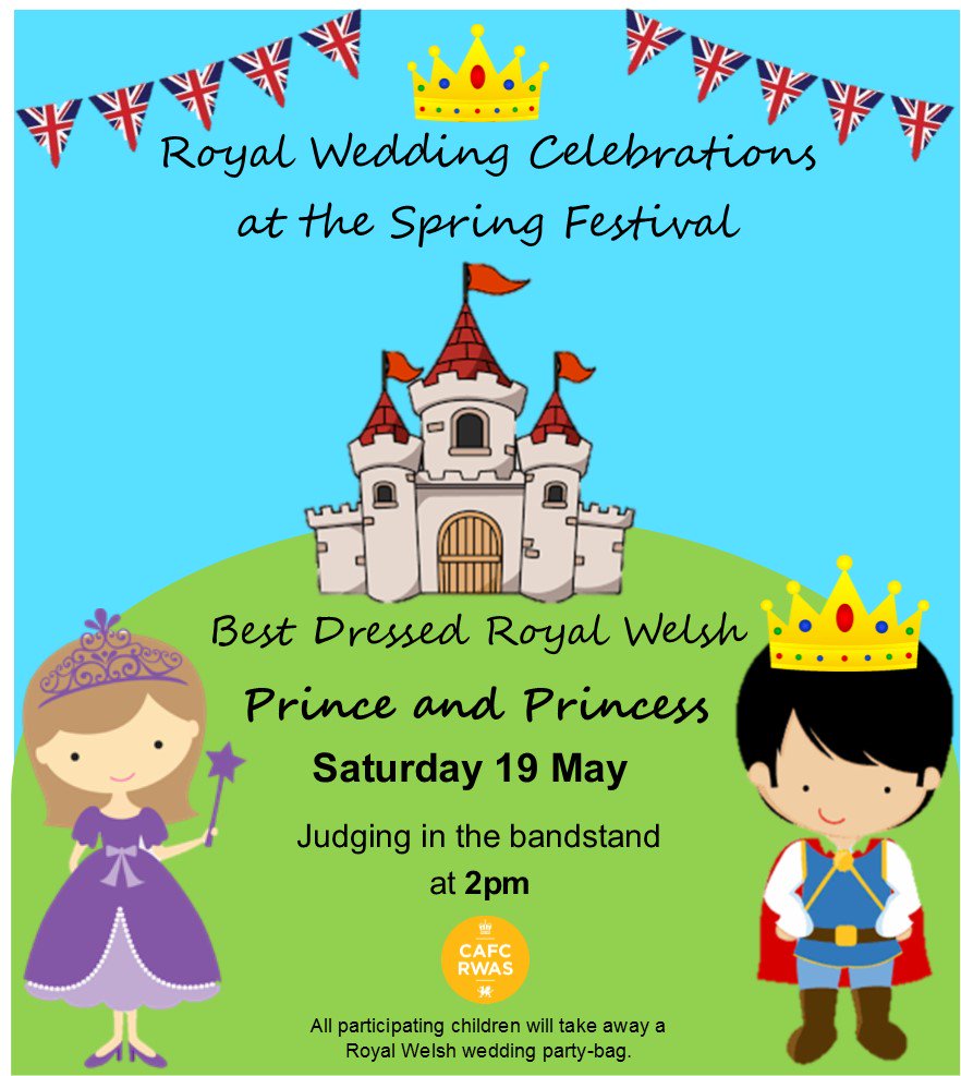 Come to the #SpringFestival dressed as a Prince or Princess and celebrate the #RoyalWedding with us! There will be the award for most eye-catching wedding headwear for the grown-ups as well.
