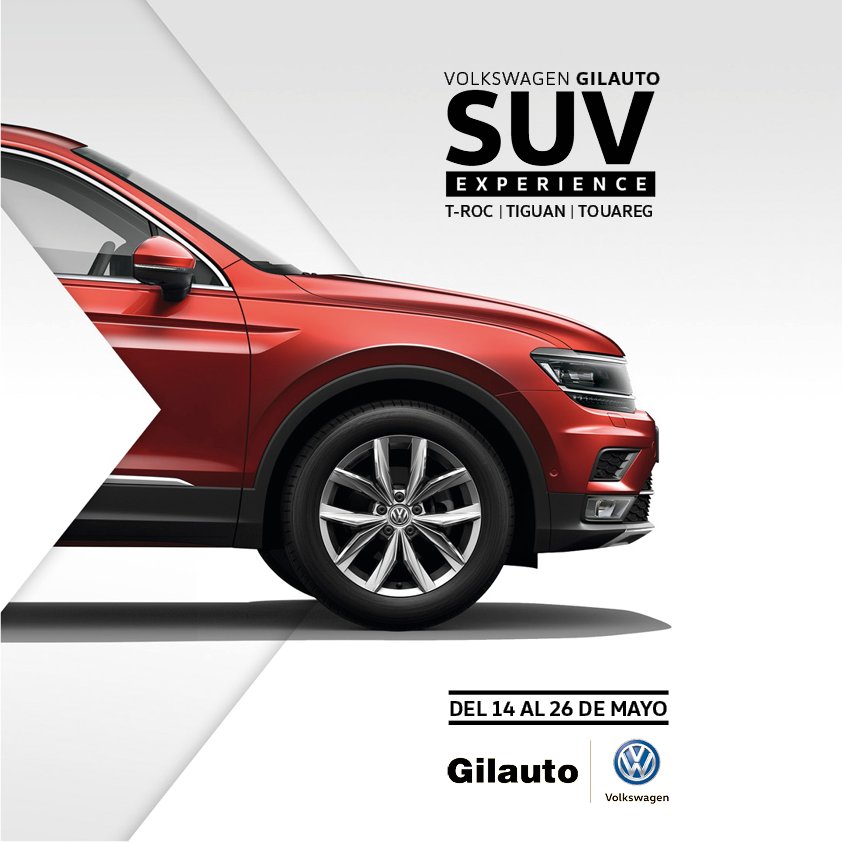 VWGilauto's tweet photo. Volkswagen Gilauto SUV EXPERIENCE. Del 14 al 26 de mayo ponemos a la venta una selección de unidades de stock en OFERTA y con entrada inmediata de los modelos T-ROC y TIGUAN. Y además, podrás conocer el nuevo TOUAREG en nuestro simulador virtual. LISTADO: https://t.co/3jMlb31H4p https://t.co/g8JcCHqI8p