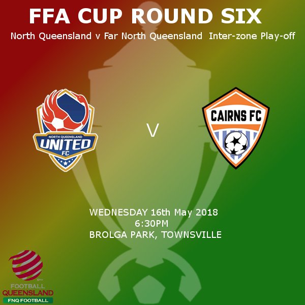 Tomorrow Night! 

Just two fixtures left until the round of 32. The winner of this fixture will take on <a href="/MagpiesCrusader/">Magpies Crusaders United</a> for a spot in the national stage!

#FFACup #MagicOfTheCup #NPLQLD @FFACup #FNQ