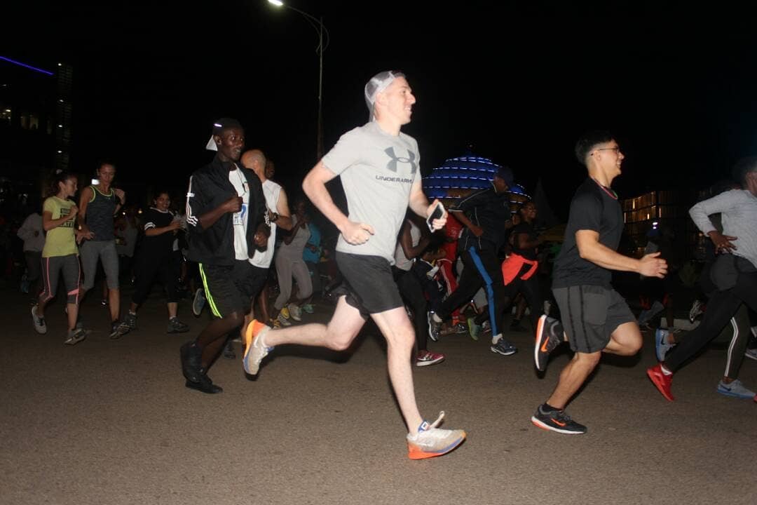 MTNRwanda's tweet photo. Run solo,  run with friends, run with your pet whatever you do,  just run 👣
As we prepare for #KigaliInternationalPeaceMarathon2018.
Here runners of #KigaliNightRun braved the night to sweat some more for a worthy cause. #BeFitChallenge https://t.co/CZFdTCY9T6