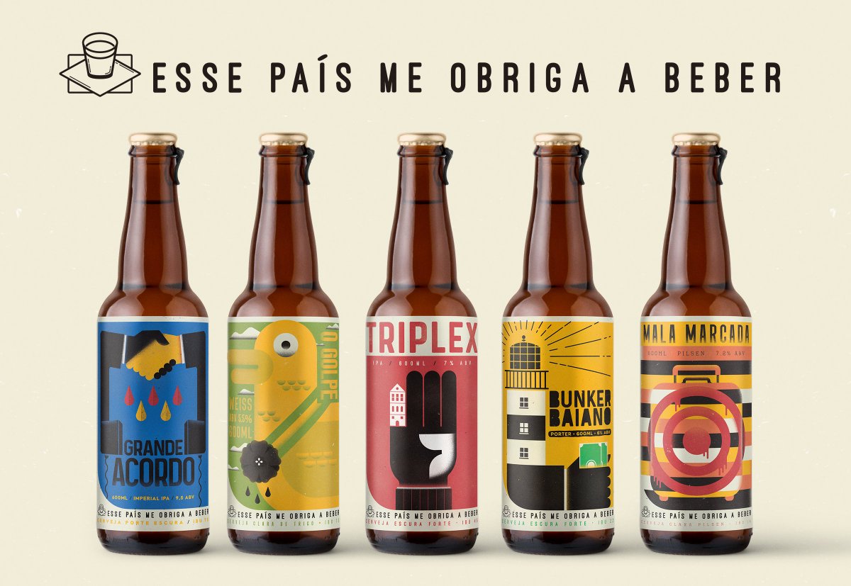 brains9's tweet image. Projeto &quot;Esse país me obriga a beber&quot; cria rótulos de cervejas baseados em escândalos políticos - no.b9.com.br/2IwsAaB