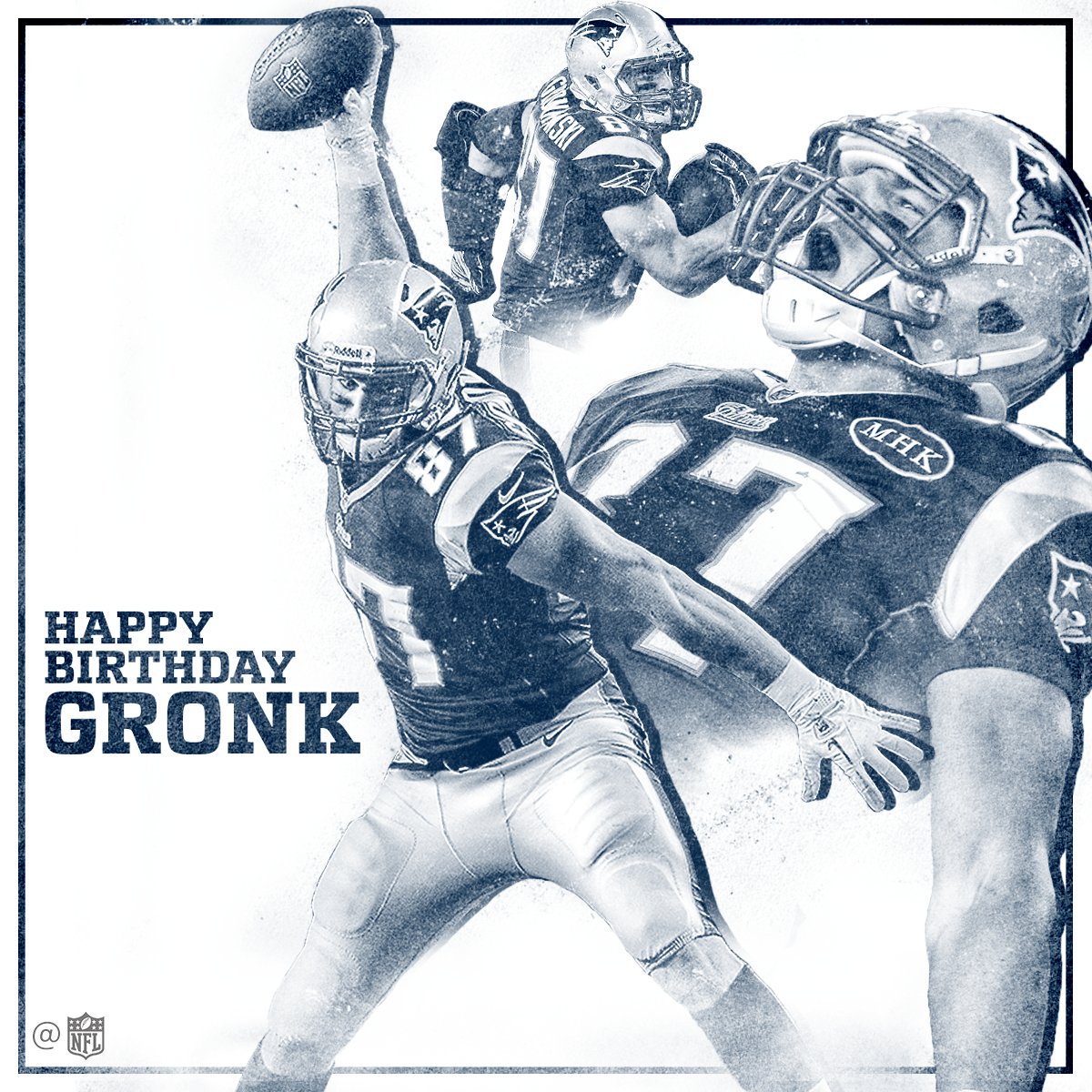 NFLOffical's tweet photo. HAPPY BIRTHDAY @RobGronkowski! 🎉🎉🎉 https://t.co/Y0asNJh28c