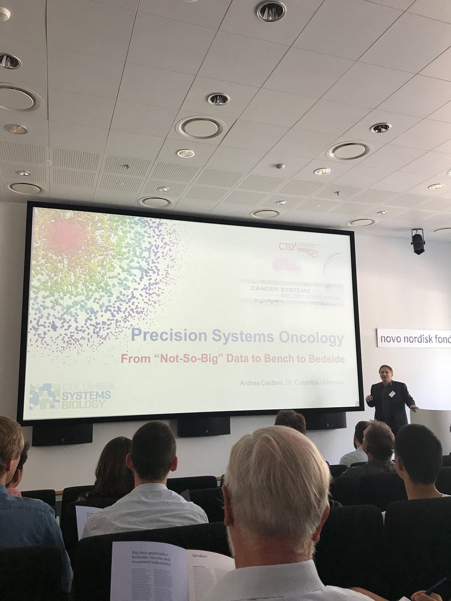 Andrea Califano on precision systems biology at @novonordiskfond #bigdata  #healthanddisease #treatmenttrajectories #bigdatasymposium