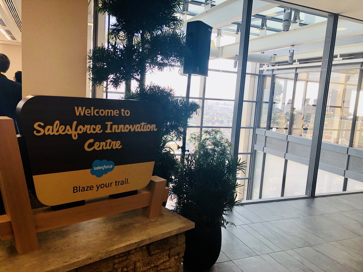 teresakeohane's tweet photo. #Salesforce blazing the trail again this morning! An insightful (&amp; entertaining) morning hearing from @peterschwartz2 about the future of the personal #dataeconomy at the opening of the #London @salesforce #innovation centre #CRM #Trailblazers https://t.co/gBftm3bYjr