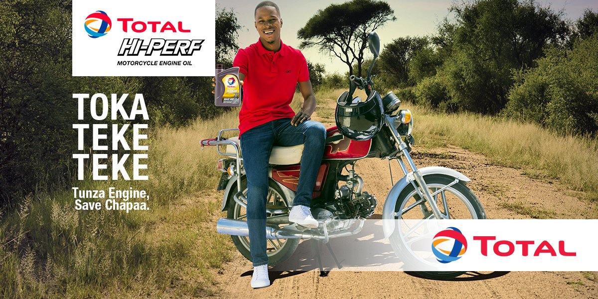TotalEnergiesKE's tweet photo. TOTAL HI-PERF offers protection to your motorbike engine parts, reducing friction, improving performance & reducing maintenance costs.
Available at TOTAL service station & authorized TOTAL lubricants distributors countrywide. Try it Today!
#TOTALHIPERF #TunzaEngine #SaveChapaa https://t.co/7dfB8eLabn