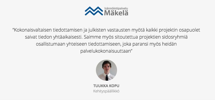 joiqucom's tweet photo. Tehokkaampaa isännöintiä digitaalisesti!
Lue miten asiakkaamme Isännöintipalvelu Mäkelä paransi asukastyytyväisyyttään ja tehosti omaa toimintaansa digitaalisen työtilan avulla. https://t.co/ewNZvITxWM https://t.co/s5Lv6l3h2H