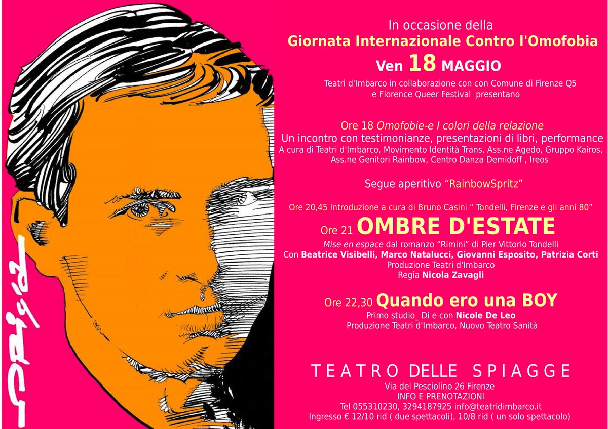 #stopomofobia Urlalo con noi il 18mag dalle 18 Maratona di eventi #IDAHOBIT2018 <a href="/briguzia/">Matteo Brighenti</a> <a href="/fattiditeatro/">Simone Pacini</a> <a href="/aleiachino/">Alessandro Iachino</a> <a href="/AndreaMitri/">Andrea Mitri</a> <a href="/boxtoscana/">Boxoffice Toscana</a> <a href="/GufettoMag/">Gufetto Mag</a> <a href="/simone_nebbia/">Simone Nebbia</a> <a href="/MartiAgnoletti/">Martina Agnoletti</a> <a href="/novaradiotunes/">Novaradio</a> @00doppiozero <a href="/PaneAcquaCult/">PaneAcquaCulture</a> <a href="/FirenzeTeatri/">Firenze Dei Teatri</a> <a href="/teatrionline/">Teatri Online</a> <a href="/TeatroeCritica/">Teatro e Critica</a>