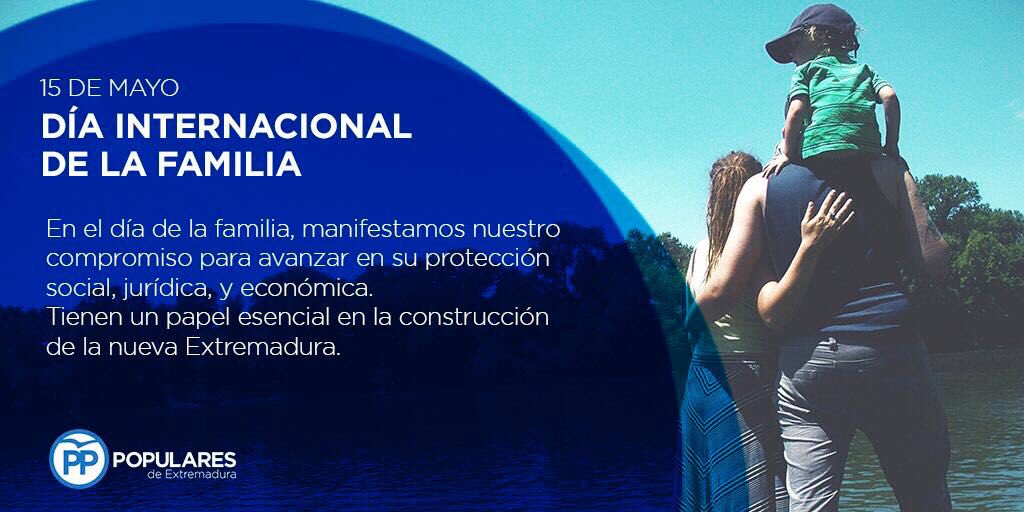 PPopularCC's tweet photo. Desde el PP de la provincia de Cáceres manifestamos nuestro compromiso en el Día de la Familia para avanzar en su protección social, jurídica y económica. https://t.co/AuNbWDXkzx