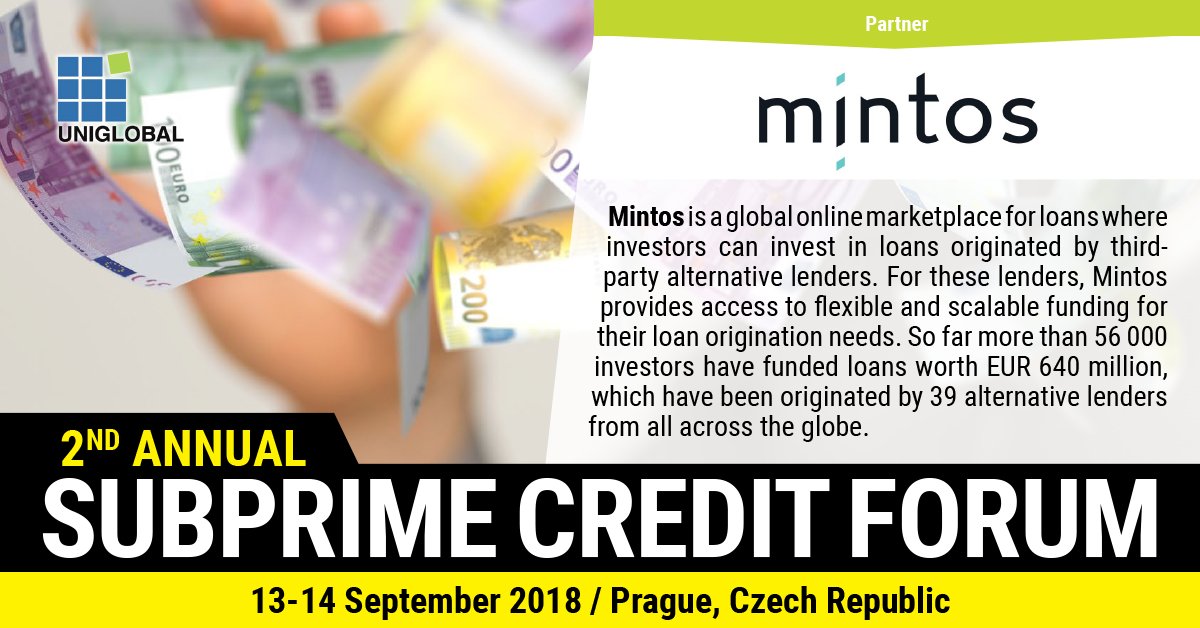uniglobalevents's tweet photo. We are happy to welcome @MintosPlatform as our sponsor on 2nd Subprime Credit Forum in #Prague, 13-14 September!

Join us! 
Registration: https://t.co/unYxODnBfN 

#UNIGLOBAL #UNGSCF #Prague #SubprimeCredit #DataManagement #BigData #Finance https://t.co/Uph4bP9t2a