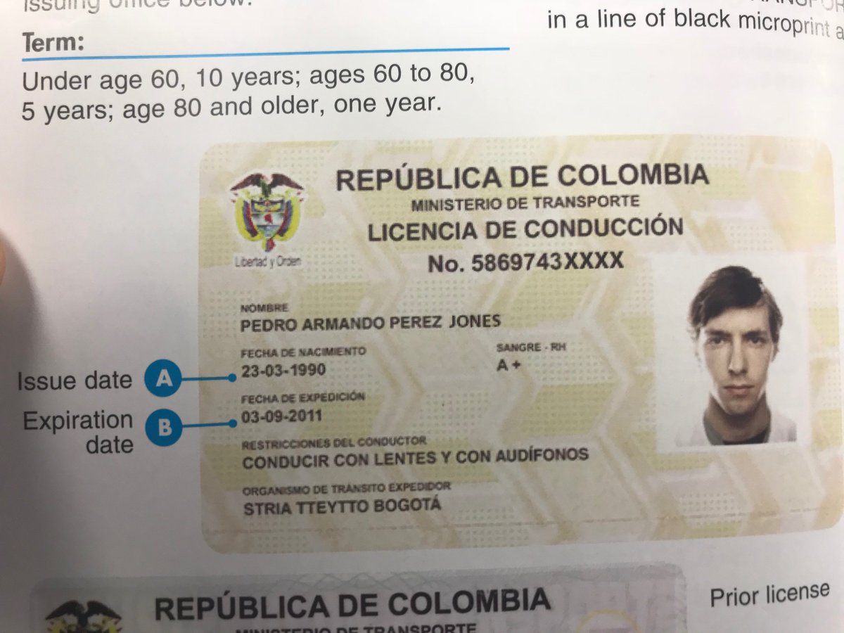 Image result for colombia drivers license