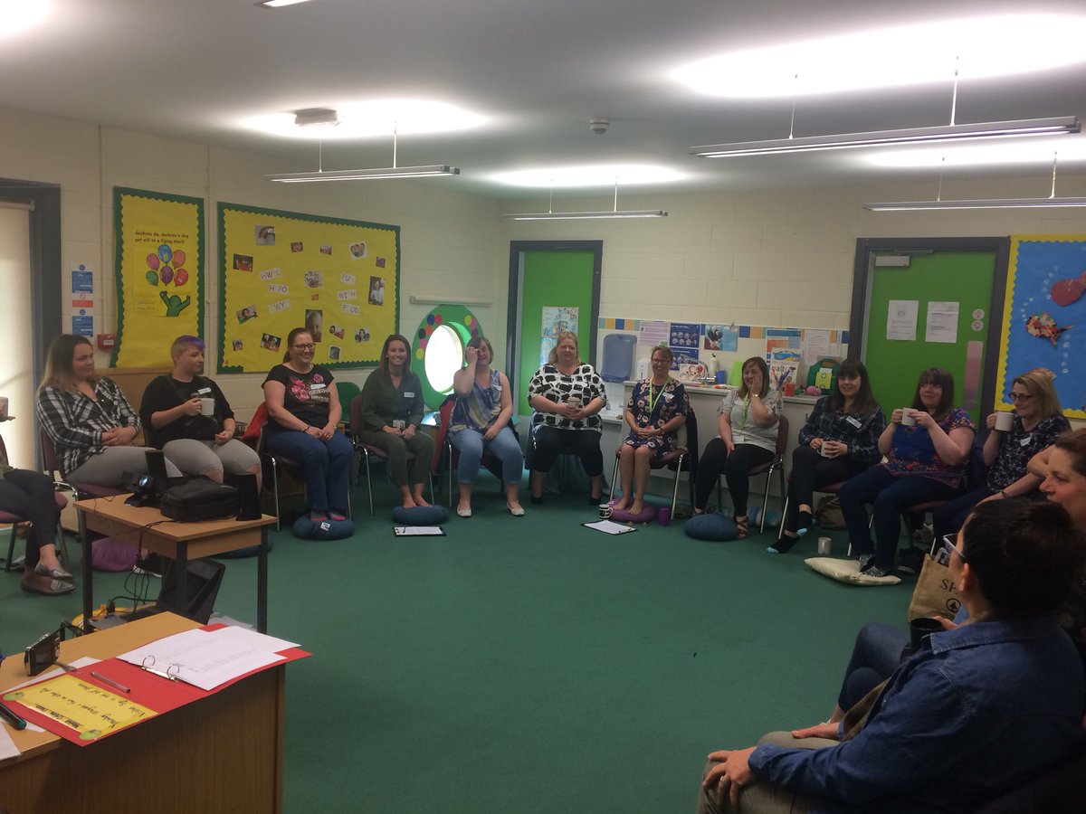MeiWyn's tweet photo. A great turnout of parents attending the Mindfulness group @BarnardosCymru Rural Family Service in Anglesey showing the importance of looking after ourselves in order to invest in our children #MentalHealthAwarenessWeek https://t.co/8qkHiLVW6N