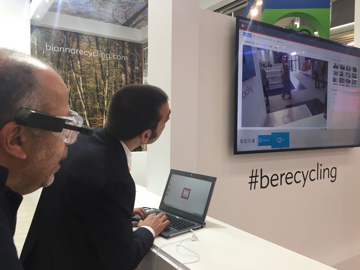 BiannaRecycling's tweet photo. Second day in @IFATworldwide #IFAT2018 - Testing the #RemoteEye, an innovative system that will provide an up-to-the minute service for incidents that occurred on treatment plants: https://t.co/MlGJoNust2
