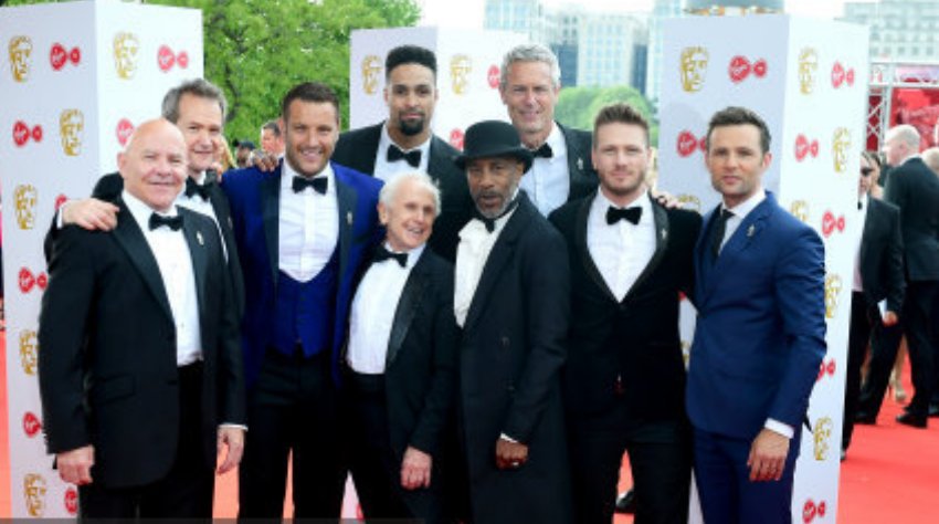 DVbaby2022's tweet image. All The Real Full Monty gentlemen looking very smart from the #BAFTAs2018 on Monday. Such a shame they didn&apos;t win an award (robbed I feel) The awareness they raised for Testicular Cancer was amazing! #Keepchecking 
(@AshleyBanjo @MrMattWolfenden
@elliottwright_ )