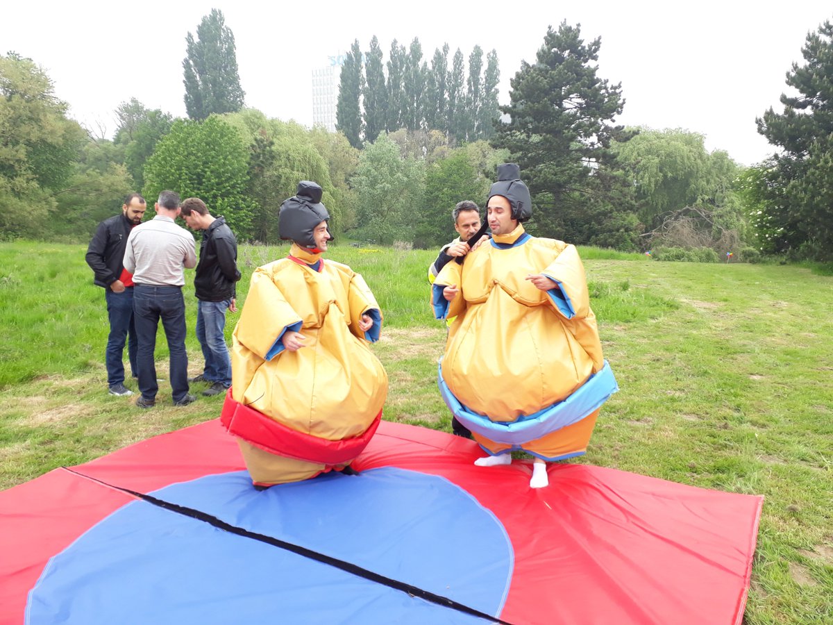 SolvayLife's tweet photo. Yesterday was #SumoFight on the campus to promote sports! This is how we like to spend our lunch time at @SolvayGroup ๐๐ฃ#SolvayLife https://t.co/0rdvR3QYo0