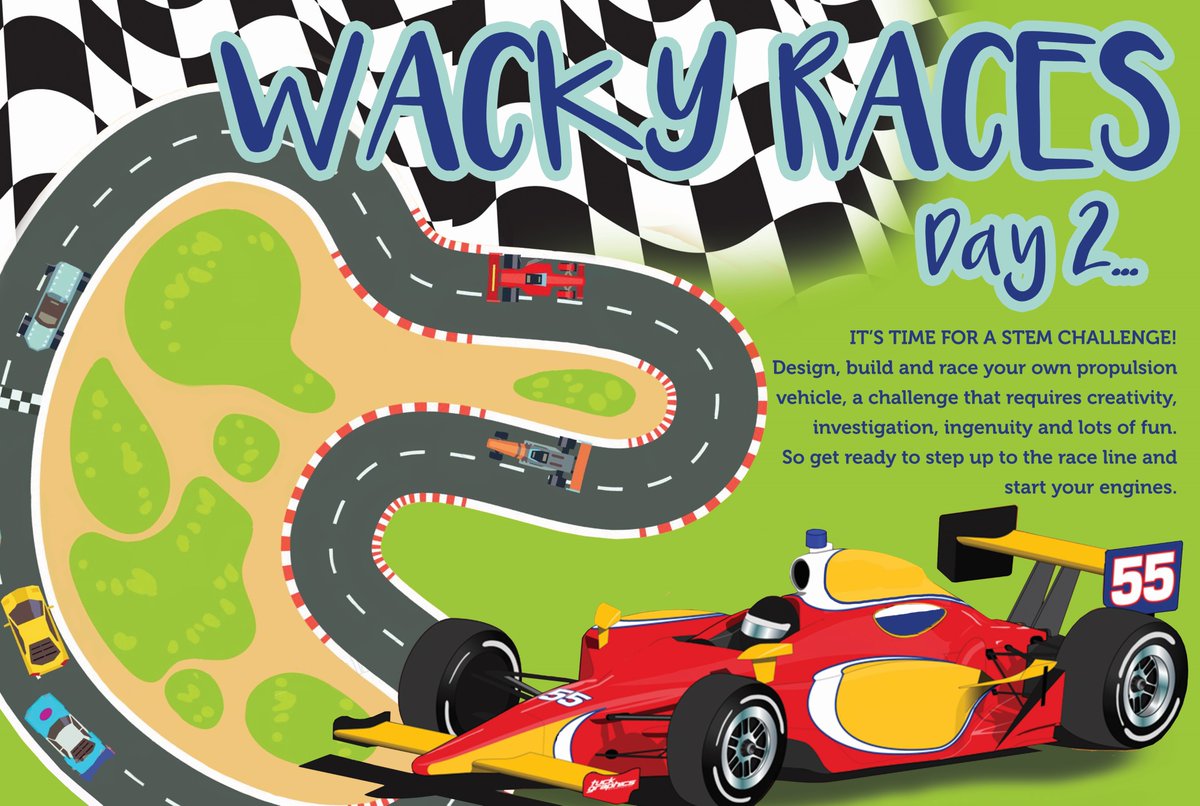 STEMCentre's tweet photo. STEM Summer Camp #SNEAKPEAK #DAY2 Everyone loves a good challenge, so for day two at our STEM Summer Camp we have planned an action packed day of wacky races - get ready to get your competitive side out to win our race! #age8to11 https://t.co/xztl412ExF