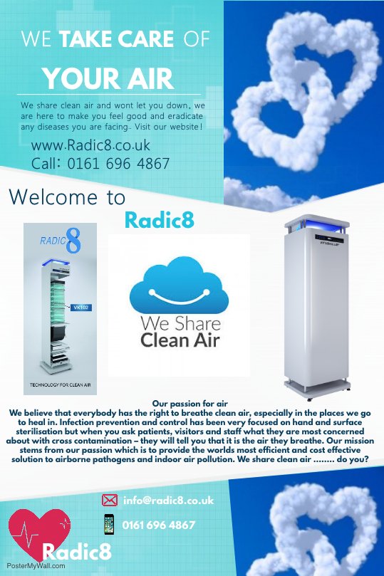 We take care of YOUR AIR 
lnkd.in/dXviswi
radic8.co.uk

#air #cleanair #radic8 #doctors #surgeries