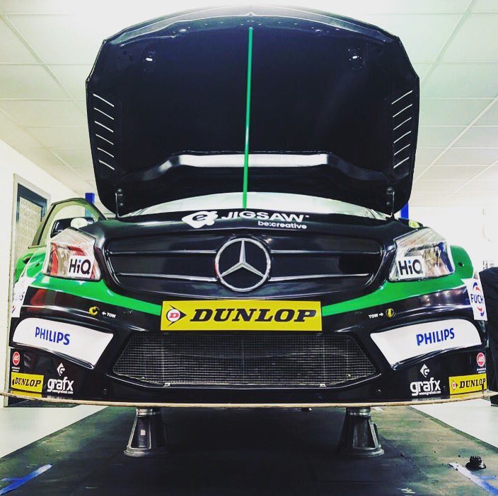 Tom_Oliphant's tweet photo. Car is nearly finished ahead, all ready to roll out on Saturday at Thruxton. It’s 3 years since I last raced around the fastest track in the UK, it’s not gong to be easy but I can’t wait to take on the challenge!
#btcc #mercedesbenz #topspeed #greemmachine #prep #hardwork https://t.co/gJHolSUucq