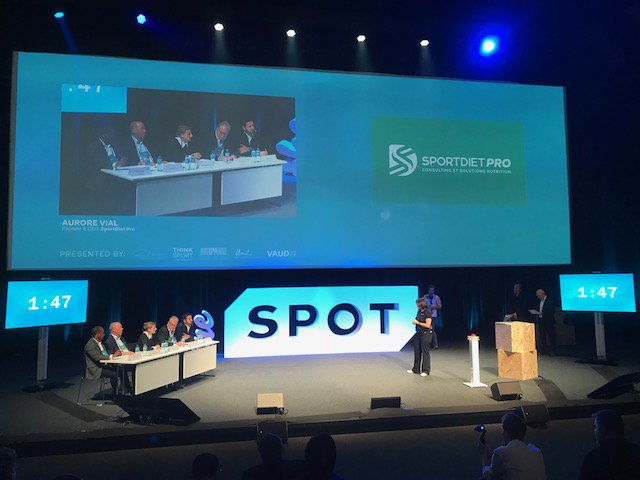 ThinkSportCH's tweet photo. Aurore Vial, Founder &amp; CEO of SportDiet Pro, sets the bar!
#TheSpot2018 #StartUpBattle https://t.co/4BfMtywhHR