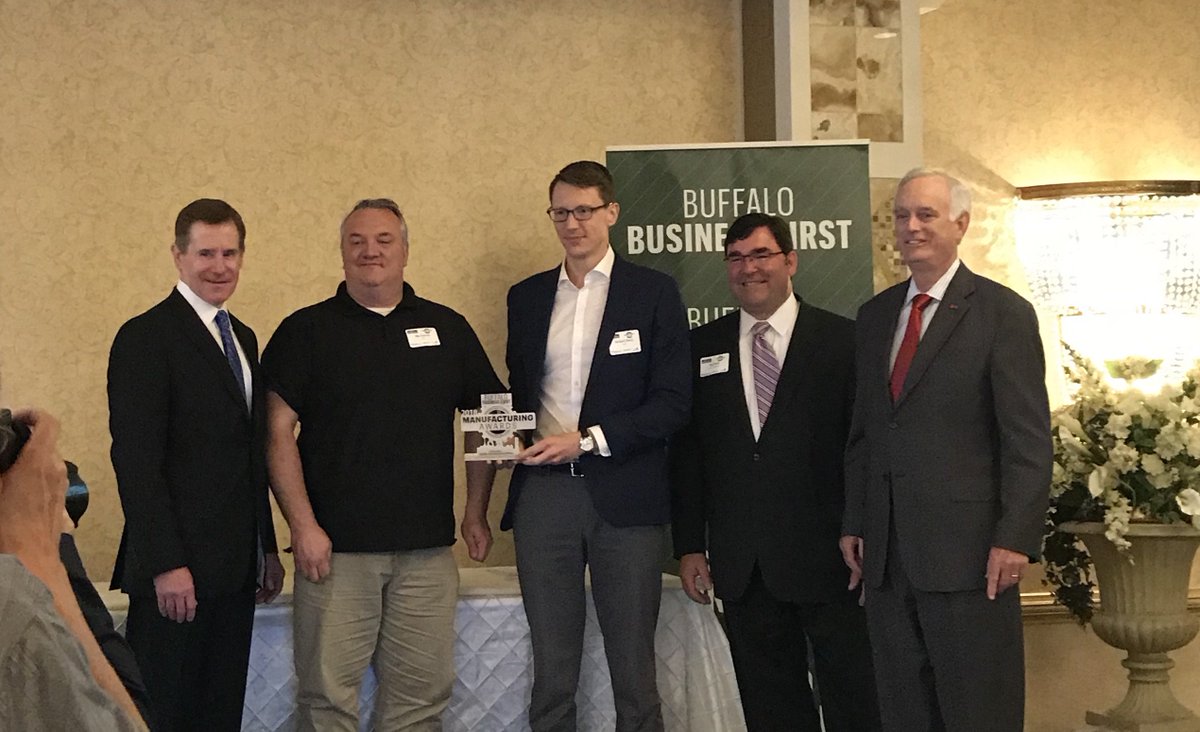 We were honored to receive an Innovation award at <a href="/BfloBizFirst/">Buffalo Business First</a>'s Manufacturing Awards 2018 this morning. Congrats to all the other winners! It was great to see such a large group gathered to celebrate WNY manufacturers.
