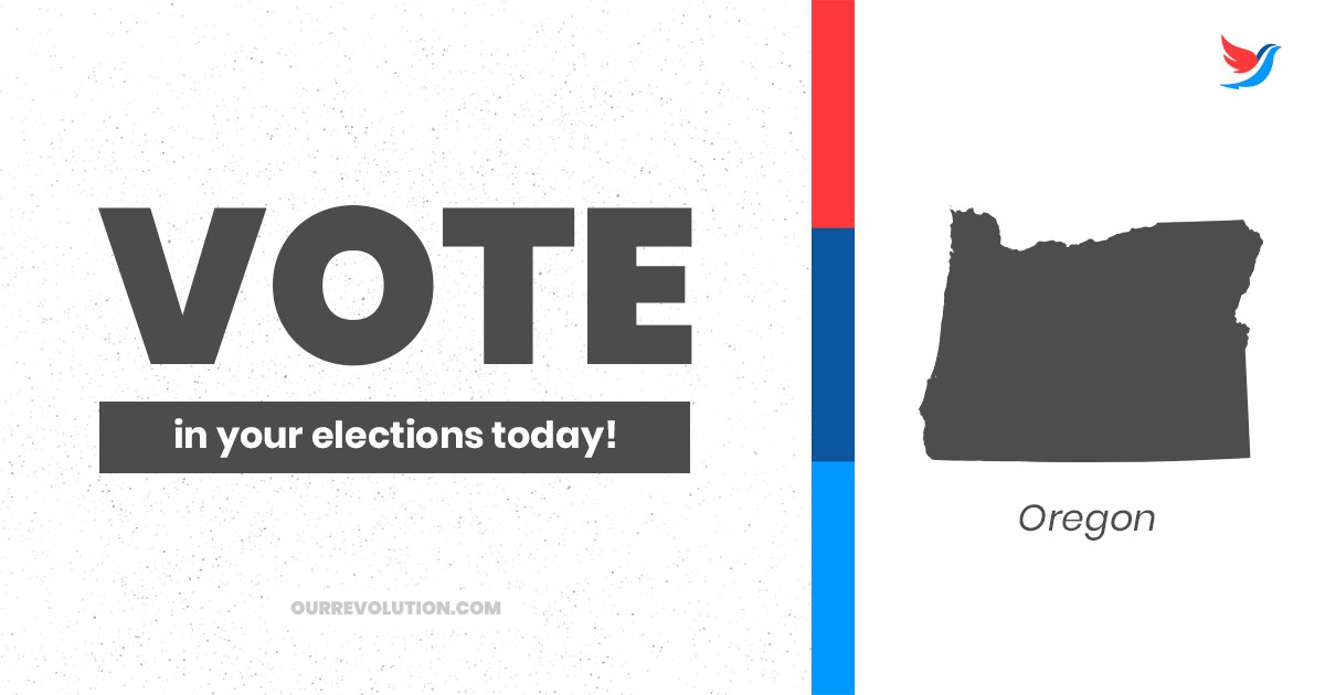 OurRevolution's tweet photo. Oregon! It's election day! Today's the last day you can cast your vote for
@JamesBarberV4tP 
@julia4pdx 
@kaysejama 
Charles Gallia 
@joann4portland 
Find your drop box here: https://t.co/PEfO4vB8Hp https://t.co/tKKupVQUkZ