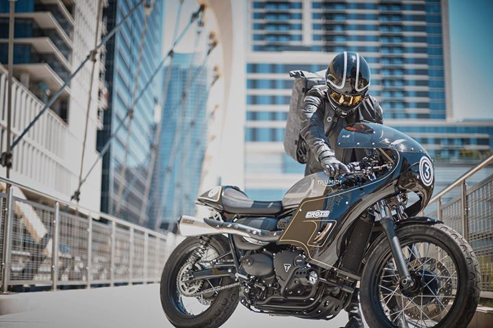 TriumphAmerica's tweet photo. The  #BuiltAuthentic CROIG Street Cup. Built using Triumph OEM parts and accessories. More photos on @croig.co. 
Photo Credit: @pagnol.moto https://t.co/OOq38kYFCj