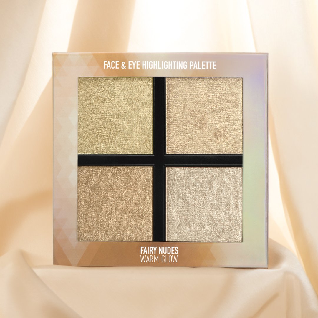 collabmakeup's tweet image. Introducing the NEW and Limited Edition Fairy Nudes Face &amp;amp; Eye Highlighting Palette. Featured shade: Warm Glow. Pro tip: Can be used wet or dry! Available now in-store and look for it online soon @sallybeauty #collabmakeup