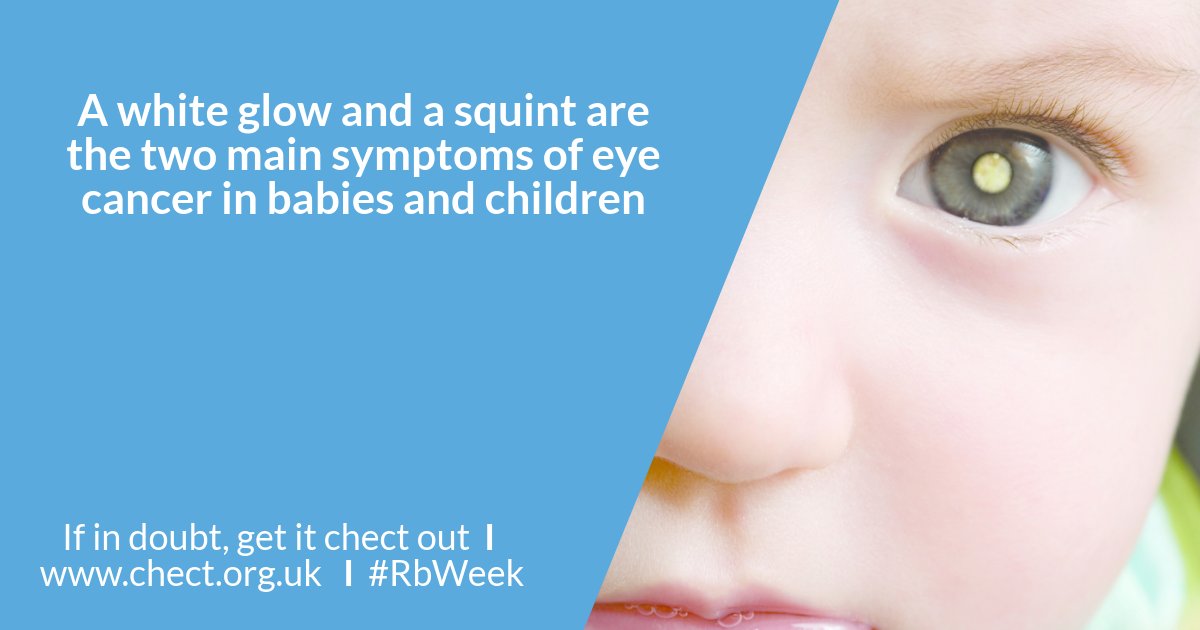 ChectUK's tweet photo. A white glow and a squint are the two main symptoms of eye cancer in children. https://t.co/ZnaEr6GfSO  #retinoblastoma #RbWeek https://t.co/gwWneJeAPY