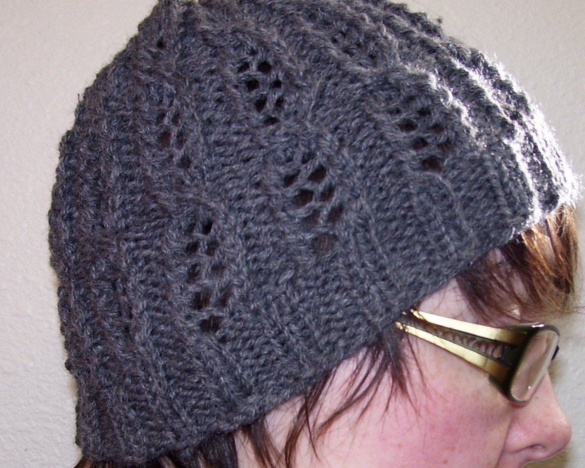 Heather Gray lace knitted wool blend #beanie hat, gifts for her etsy.me/2wO8WlA #accessories #hat #gray #christmas #winter #lace #cable #woolblend #aran #handmade #etsyshop #craftbuzz #craftychaching #etsymntt #epiconetsy #craftshout #etsychaching