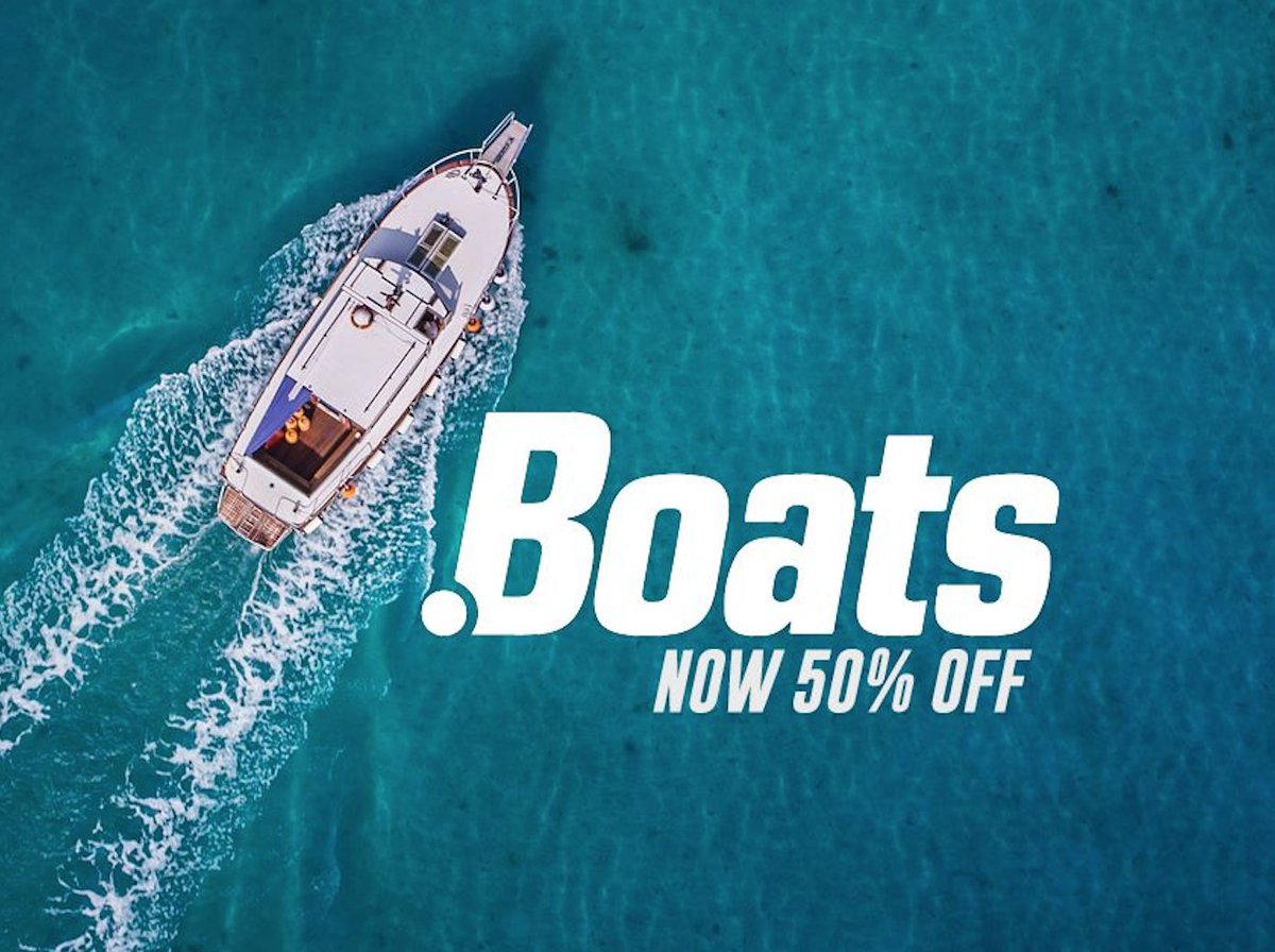 DominionDomains's tweet photo. Today is the last day to save 50% on .boats #domainnames! Visit us at https://t.co/xJNssUQT5K to secure your company's name. https://t.co/zKQoN46QWg