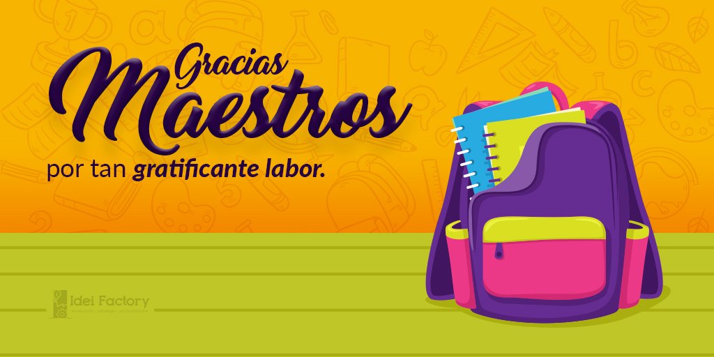 ideifactory's tweet photo. Felicitamos a todos los maestros en su día, porque son ellos quienes nos inspiran a ser más creativos e innovadores durante nuestra formación 💡📚 #DíaDelMaestro https://t.co/xaZVjqwMev