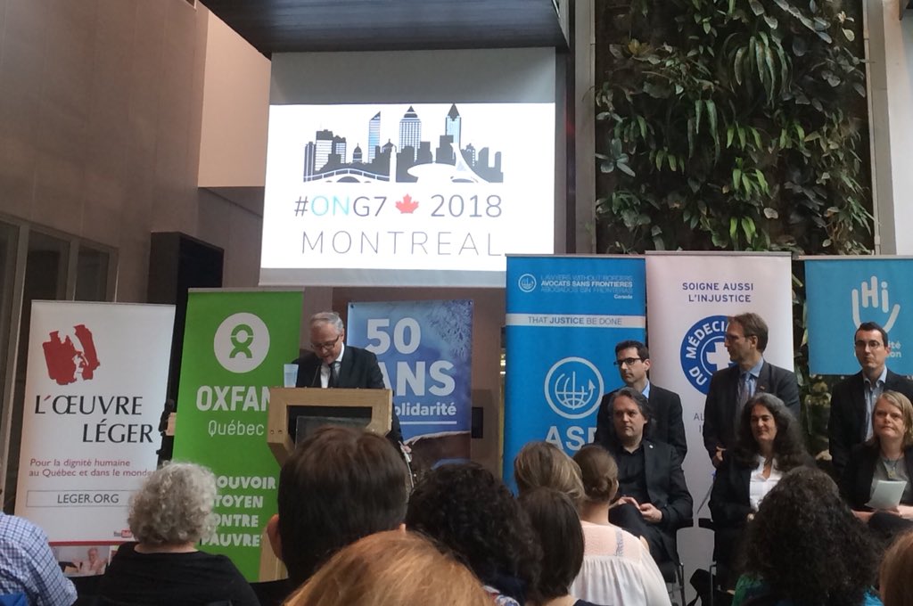 carobrouillette's tweet photo. À l’évènement #ONG7 à la @MaisonDD aujourd’hui. @DMByrnes d’ @OxfamQuebec partagera les priorités identifiées par la jeunesse du @Y7Canada #myg7 @G7fr https://t.co/UeaxQigIm2