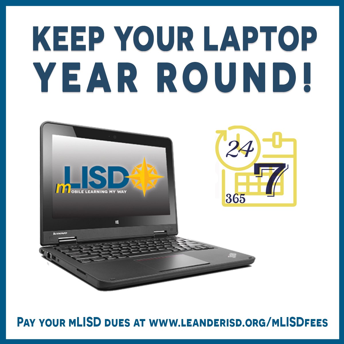 LeanderISD's tweet photo. Time is almost up to keep student #mLISD devices over the summer! Pay your fees for the 2018-19 school year online at https://t.co/IQ8OPu7L8j https://t.co/x3dHK3TQmO
