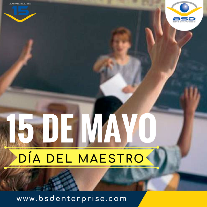 BSD_Enterprise's tweet photo. #felizdiadelmaestro De parte de #BSDEnterprise felicitamos a todos los docentes que desempeñan esta profesión. 

A Smart Vision for your Business
https://t.co/ai54J2Gydo #Maestros https://t.co/0Ua8XjkL8J