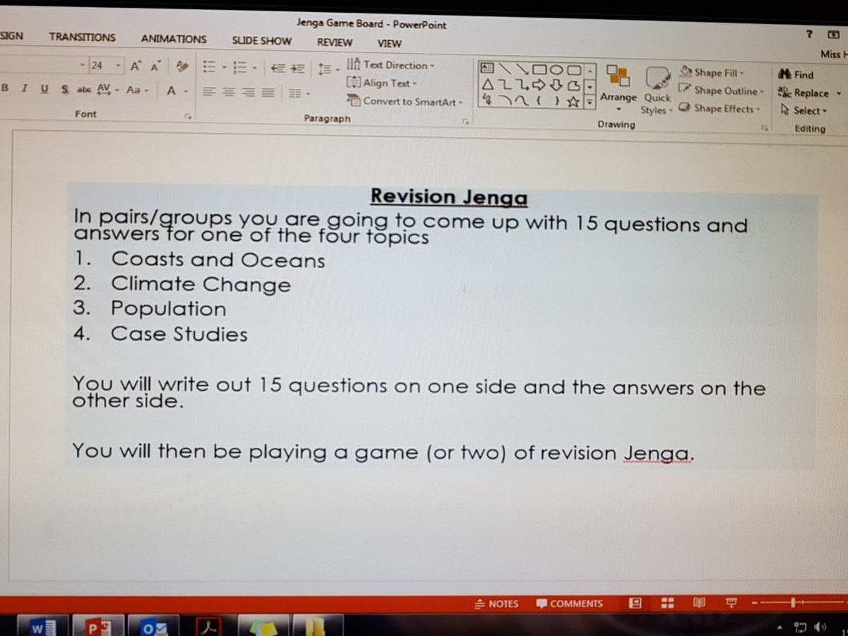 MrsHumanities's tweet photo. My year 12s loved a bit of revision Jenga this afternoon. Firstly they came up with the questions to draw out their K&amp;U, then they got to play. Added a bit of competition to keep them on their toes. #uked #revision #geography #teamgeog https://t.co/4wHw7ptkl6