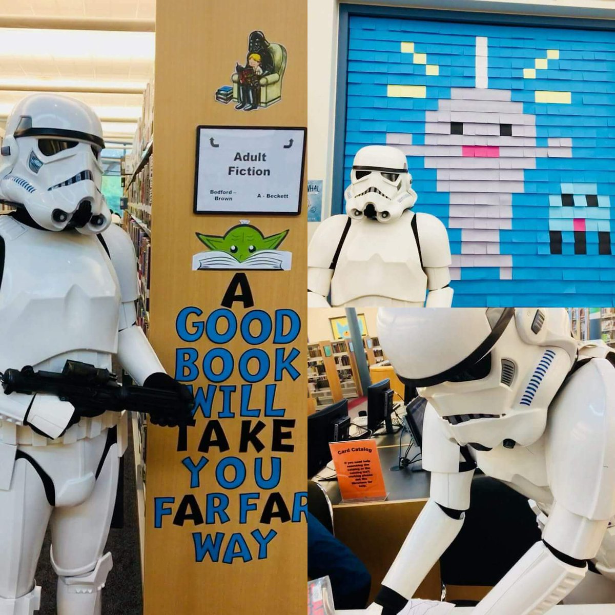 StarGarrison's tweet photo. TK-42250 of the South Texas Squad celebrated May the 4th at the Larry J. Ringer  Library in College Station, TX!

Photo credit: Marci Shelley

#StarGarrison #STXSquad #501st #501stLegion #FISD #Stormtrooper #Maythe4th #StarWars #CollegeStation #LarryJRingerLibrary https://t.co/H8QX3m8bmH