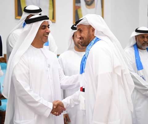تكريم سيدي صاحب السمو الشيخ سيف بن زايد لنادي بني ياس بعد صعود الفريق الأول لدوري المحترفين وكذلك تكريم فريق تحت 20 سنه لحصوله علي بطولتي الدوري والكاس تحت قيادة القدير جمال حساني