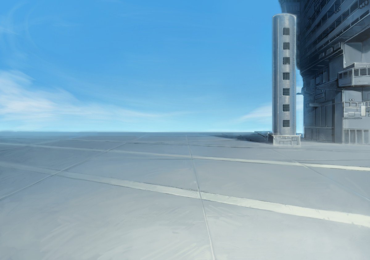 激画団 Twitter પર 美術背景紹介 最終決戦の舞台であるアトランティスの甲板上の背景です 塔や本部 攻撃塔などが描かれています