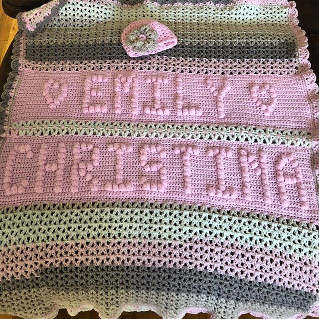 JanetRGuido's tweet photo. #crochet #custom #nameblanket #caronbabycakes #vstitch #poundsoflove #ghook #hhook #bobble https://t.co/PdUsfcuMBa https://t.co/qqBg3hPhCh