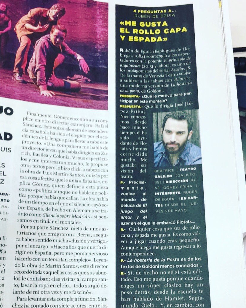 ¡Últimas 8 funciones de BEATRICE de <a href="/VeneziaTeatro/">Venezia Teatro</a> en Teatro Galileo!
Os dejamos la entrevista de @rubendeeguia para @LunaMetropoli .