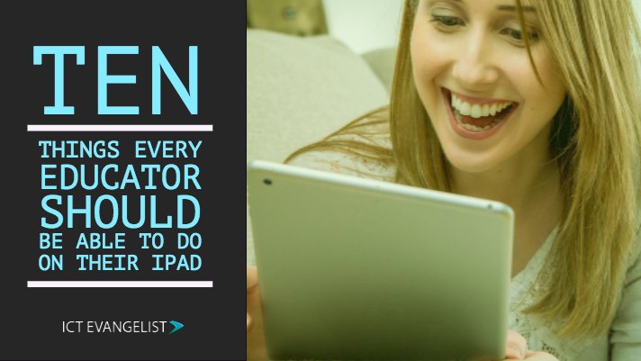 ICTEvangelist's tweet photo. The iPad is great as a learning device and has come a long way since it was launched. With all of these advances, I thought it prudent to share ten things every educator should be able to do with their iPad.
https://t.co/Znf1r54L4Z 

#appleeduchat #appleteacher #edtech #elearning https://t.co/yr78tnl95R